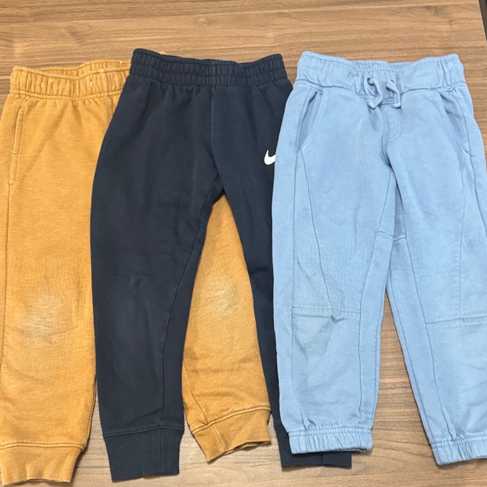 Nike Kids Sweatpants - Black, Tan, and Blue